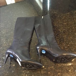Leather Calvin Klein heeled boots